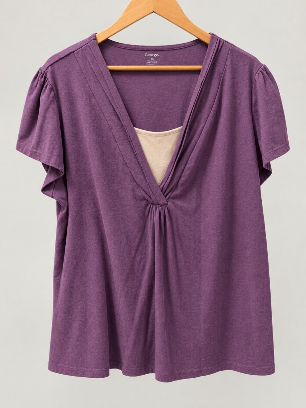 George Lavender & White Casual T-Shirt – 4XL